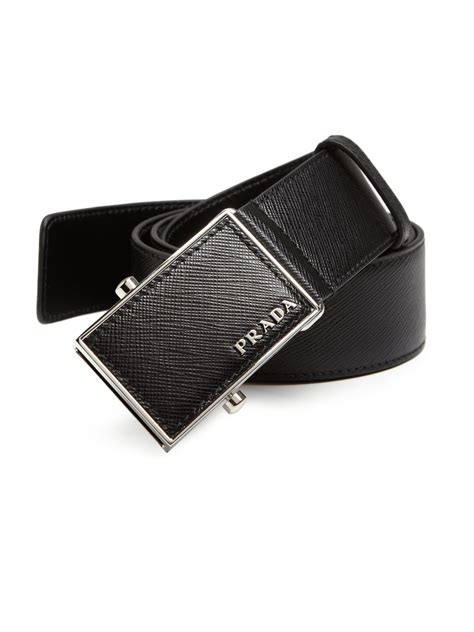 prada saffiano leather plaque belt|Black Saffiano Leather Belt .